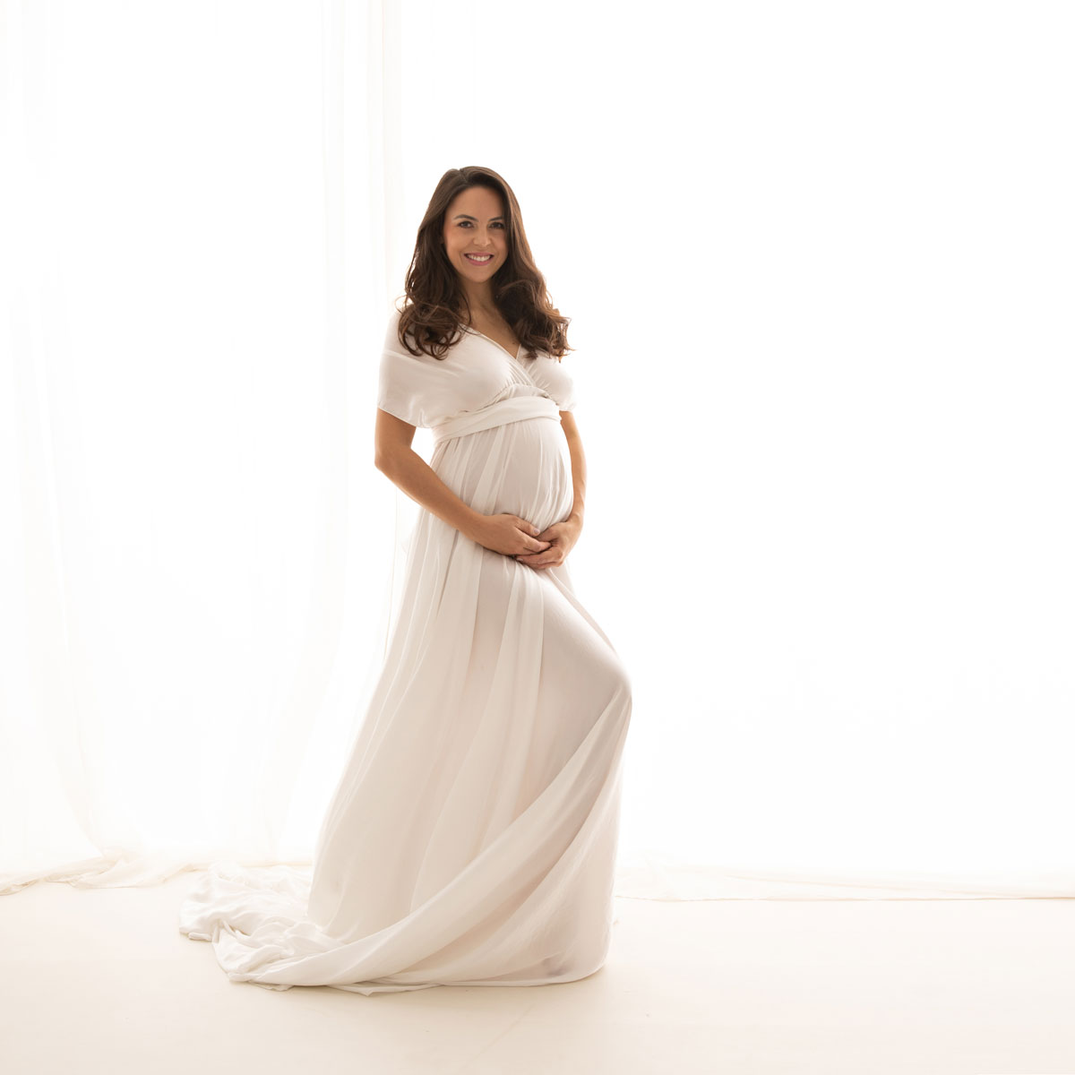 babybauch fotos mit Kleidern wunderschoene